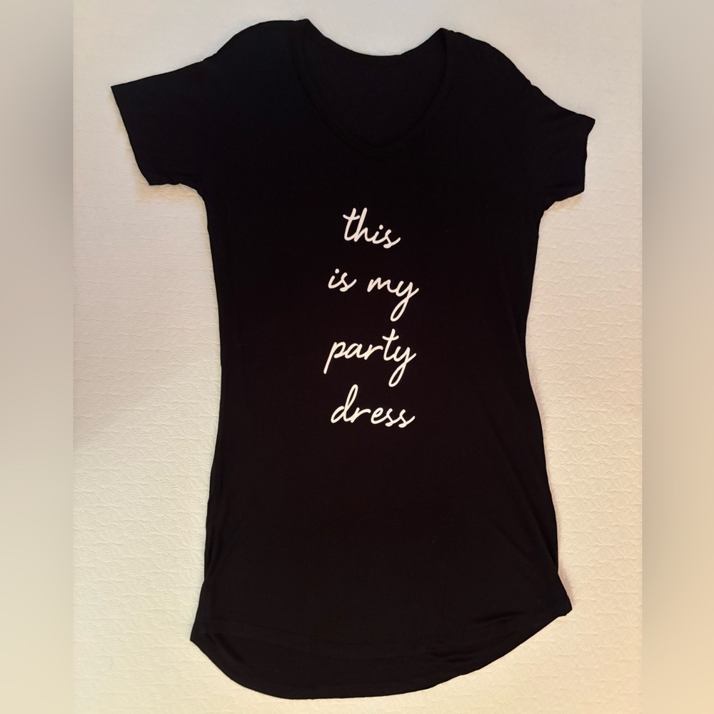 “This Is My Party Dress” black nightie - small/medium